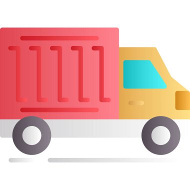 dağıtım kamyonu simgesi, düz dizayn biçimi