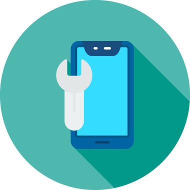 akıllı telefon tornavida ve anahtar vektör çizim grafik tasarımı