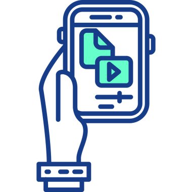 Mobil uygulama simgesi vektörlü akıllı telefon. Akıllı telefonlu akıllı telefon. izole edilmiş renk gösterimini imzala