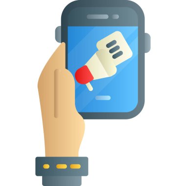 El ele tutuşan akıllı telefon kredi kartı vektör çizimi tasarımı