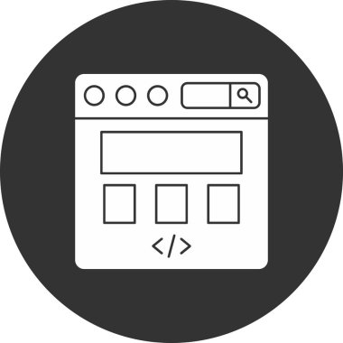 Ağ simgesi. Kodlamanın vektör illüstrasyonu