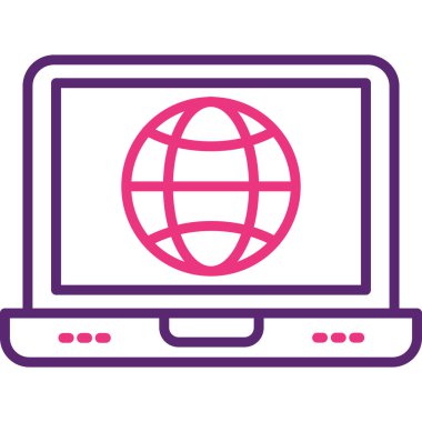 Dünya küresi, vektör simgesi olan bilgisayar