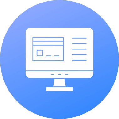 bilgisayar monitörü web simgesi vektör illüstrasyonu