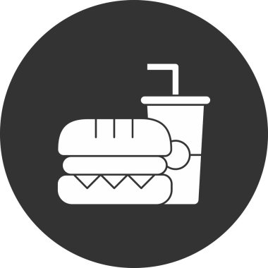 Yiyecek ve içecek ikonunun vektör illüstrasyonu