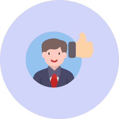 Başparmak yukarı vektör illüstrasyon tasarımı ile iş adamı