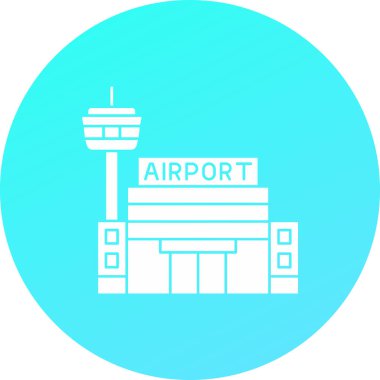 Havaalanı ikonu. Web için havaalanı vektör simgelerinin basit illüstrasyonu