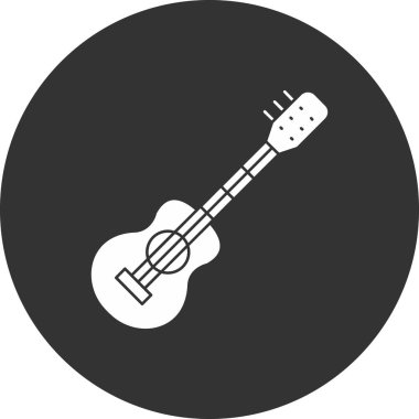 Gitar simgesi modada izole edilmiş arkaplan