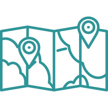 konum pin haritası simgesi ana hat biçiminde