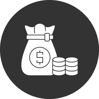 para çantası ile sikke simgesi vektör illüstrasyon tasarımı