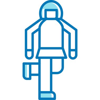 Mavi ikonlu adam, vektör illüstrasyonu