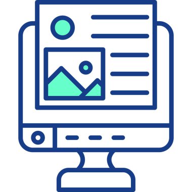 bilgisayar ekranı simgesi, vektör illüstrasyonu
