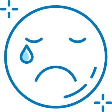 Ağlıyorum. Web simgesi basit illüstrasyon