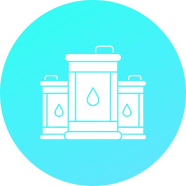 Benzersiz Petrol Varili Vektör Hattı Simgesi