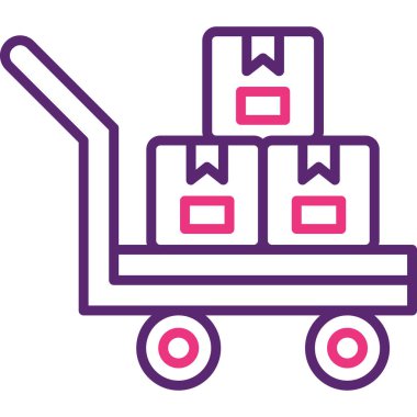 Sepet simgesi, vektör illüstrasyonu basit tasarım