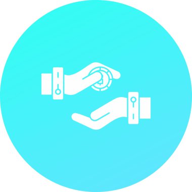 Beyaz çizgili el, gölgeli arka planda dolar simgesi olan parayı tutuyor. Bankacılık ve finans sembolü. Nakit bankacılık parası. Çember düğmesi. vektör illüstrasyonu