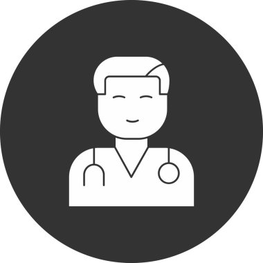 Doktor düz simgesi, vektör çizim