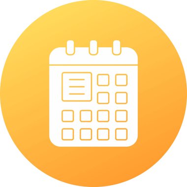 Takvim düzlüğü simgesi, vektör illüstrasyonu