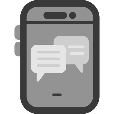 Sohbet ileti simgesi, vektör illüstrasyonu