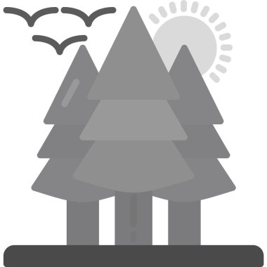 Orman ağaçları ikon vektör illüstrasyonu