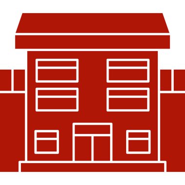 Bina. Web simgesi basit illüstrasyon