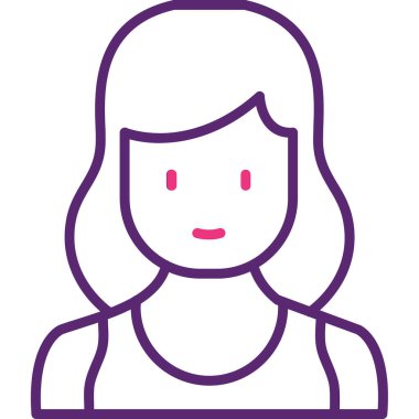 kadın avatar simgesi, vektör illüstrasyonu