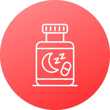 Beyaz arka planda ilaç ikonu olan çizgi tıbbi ilaç şişesi. Kavanozda hap var. Renkli taslak konsepti. vektör.