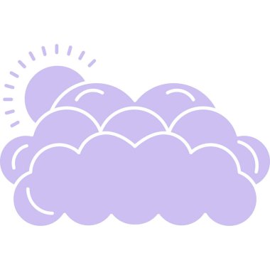 Bulutlar ve gökkuşağı izole edilmiş simge