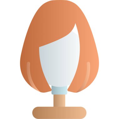 kadın ofis masası simgesi, çizgi film tarzı