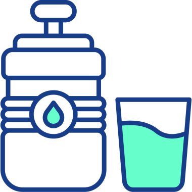 Su şişesi. Vektör çizim