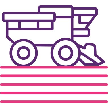 Traktör simgesi, vektör illüstrasyonu basit tasarım