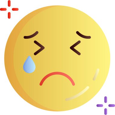 üzgün yüz emojisi simgesi, vektör illüstrasyonu