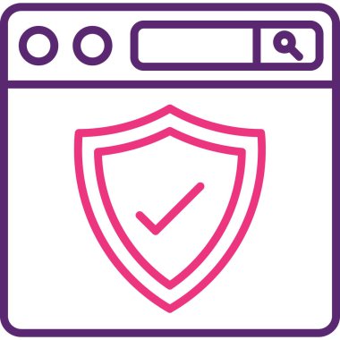 Tarayıcı. Web simgesi basit illüstrasyon