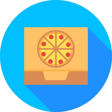 Pizza düz vektör simgesi