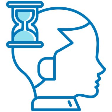 baş ve kum saati ikonu vektör çizimi