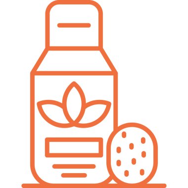 Kozmetik şişe ikonu. ince çizgi ve renk vektörü simgeleri.