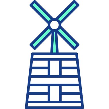 Yel değirmeni simgesi, modern tasarım illüstrasyonu