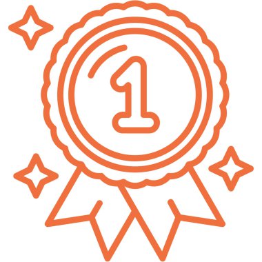 Bir numaralı simge, vektör illüstrasyonu