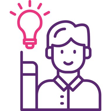 Ampul simgesi vektör illüstrasyon tasarımlı adam