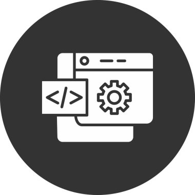 Kodlama. Web simgesi basit illüstrasyon