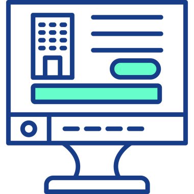 Bilgisayar. Web simgesi basit illüstrasyon