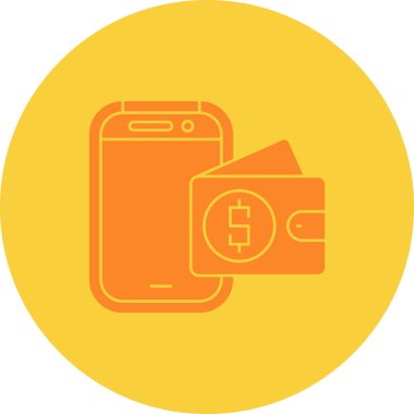 para simgesi vektör illüstrasyonlu cep telefonu