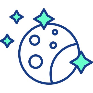 Moda tasarım tarzında bir gezegen ikonu. Dünya yumuşak gezegeni şeffaf illüstrasyon