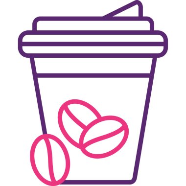 Kahve fincanı. Web simgesi basit illüstrasyon