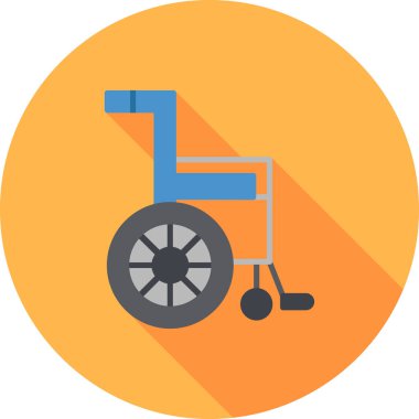 Tekerlekli sandalye düz vektör simgesi