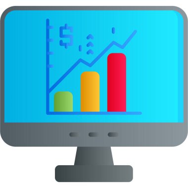 Grafik ve grafikli bilgisayar. vektör illüstrasyonu