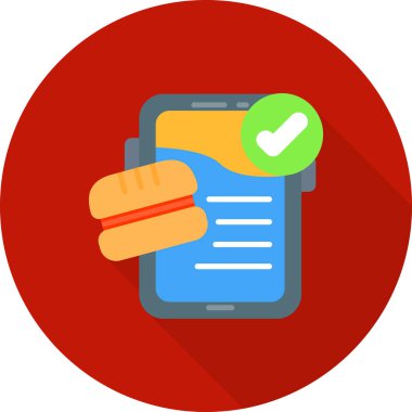 Ağ için fast food düz simgesi, mobil uygulamalar