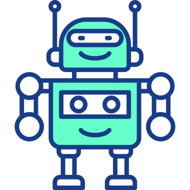 robot. Web simgesi basit illüstrasyon
