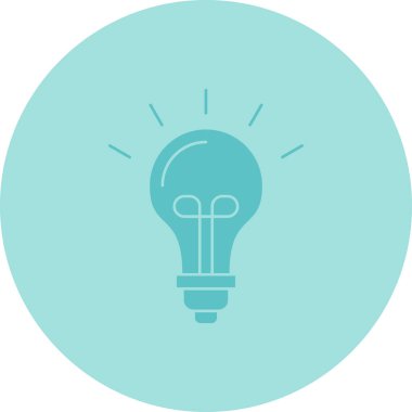 fikir ampul simgesi, vektör çizim