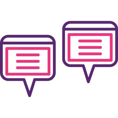 Sohbet ikonu vektörü. İnce çizgi işareti. izole edilmiş sınır sembolü çizimi