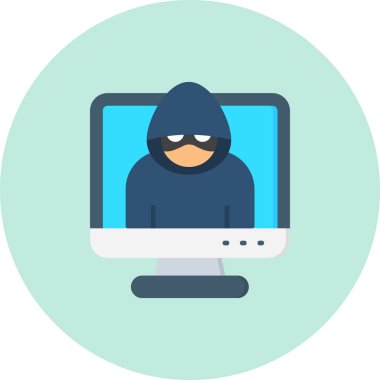Hacker hacker simgesi düz biçimli